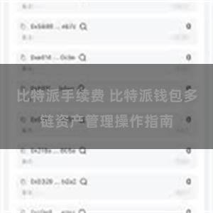 比特派手续费 比特派钱包多链资产管理操作指南