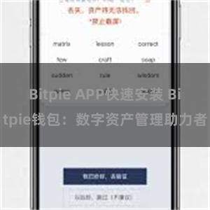 Bitpie APP快速安装 Bitpie钱包：数字资产管理助力者