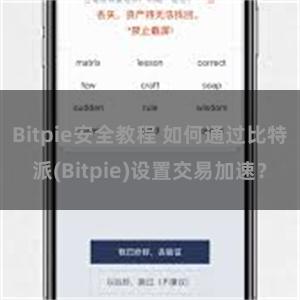 Bitpie安全教程 如何通过比特派(Bitpie)设置交易加速？