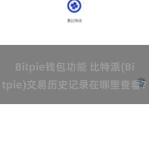 Bitpie钱包功能 比特派(Bitpie)交易历史记录在哪里查看？